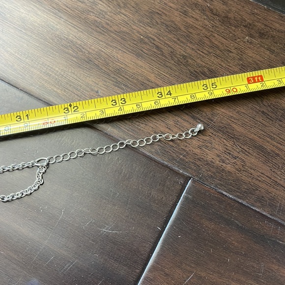 Double strand aqua beaded/silver tone beads necklace - Picture 2 of 7